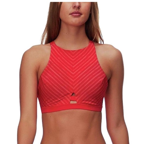 QUICK-DRY HAZARD HIGH NECK SURF STRIPED RED TOP - Picture 7 of 7